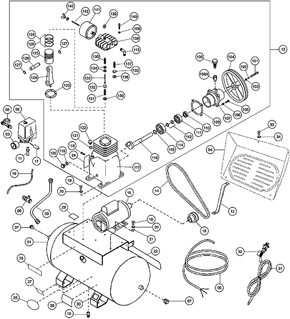 DeWalt D55905FB3 Type 1 Compressor Partswarehouse